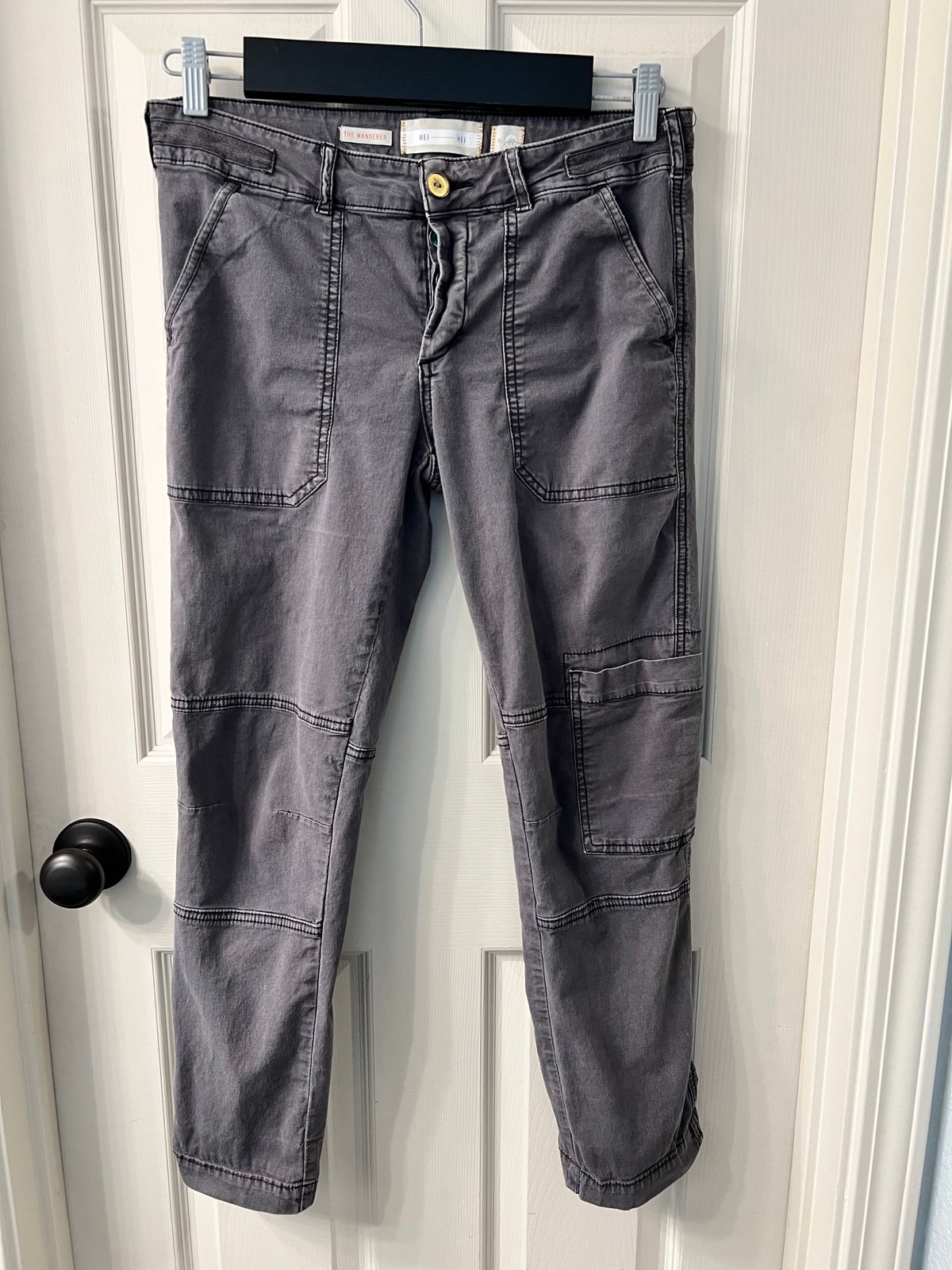 Anthropologie Cropped Chino Trousers size 4/27 Gray