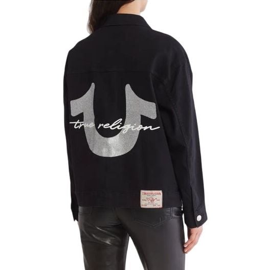TRUE RELIGION NWT Oversized Trucker Jacket Black Size Small