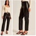 Abercrombie & Fitch Vegan Leather Ultra High Rise Pants Womens 25 Black Ankle
