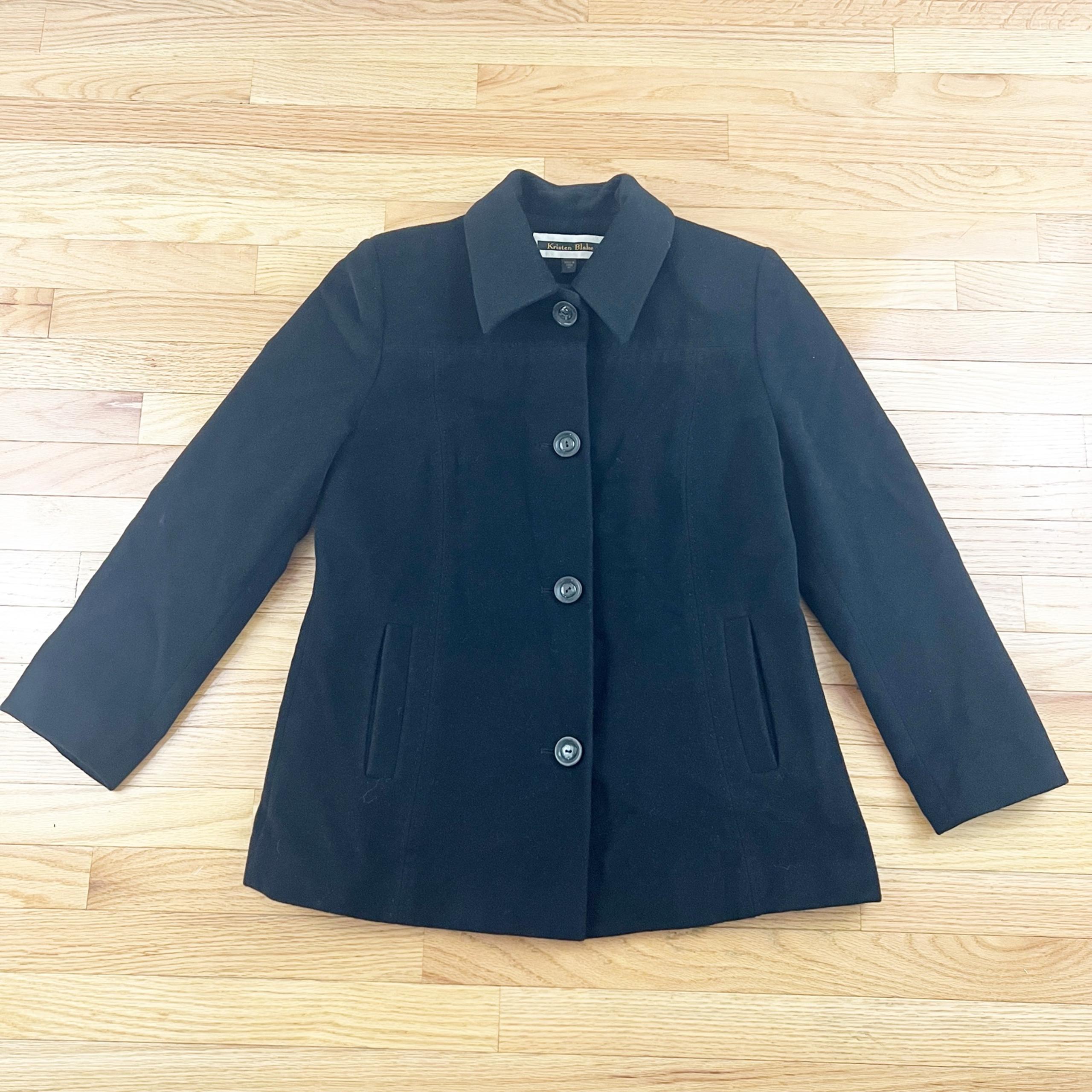 Womens Black Pea Coat Size 8P - Kristen Blake
