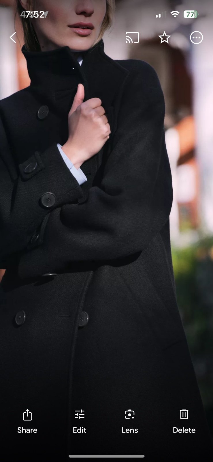 Zara wool blend high collar coat S