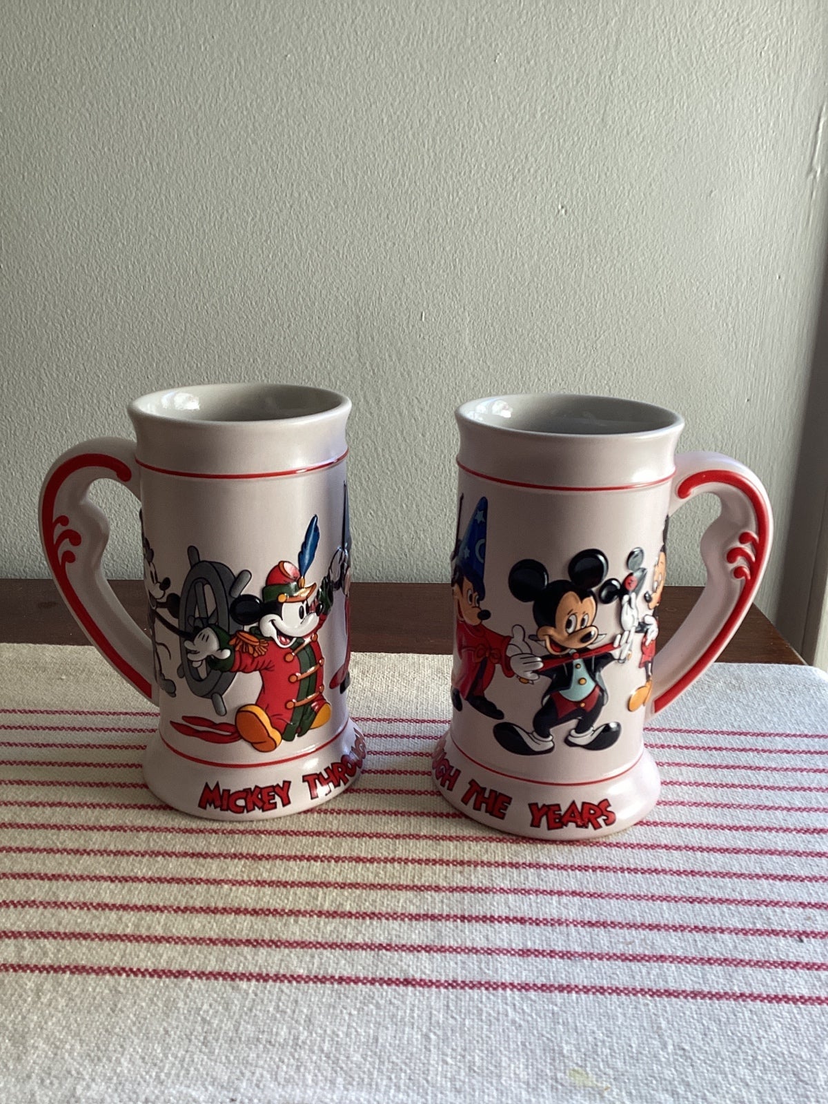 Mickey Mouse stein Disney mug mint condition set of two