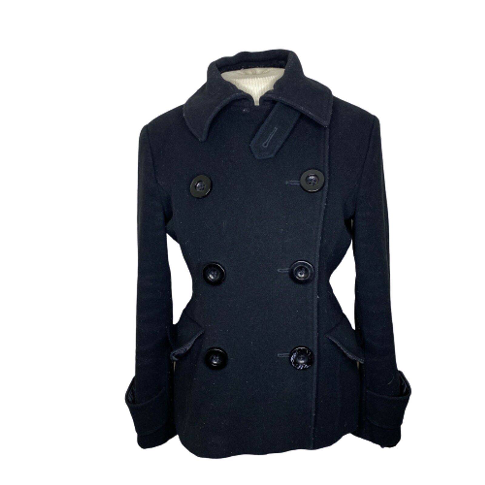 Marvin Richards Black Wool Pea Coat