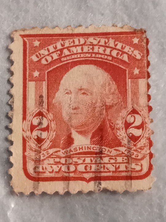 Vintage Stamp Rare George Washington Stamp Red Used