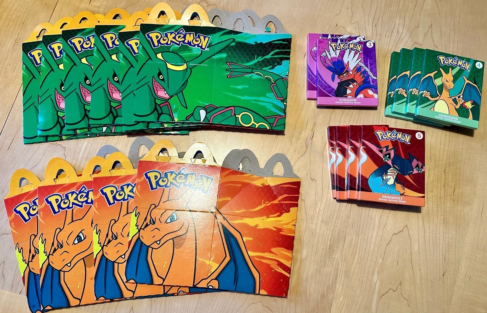 McDONALD'S 2025 Pokemon Dragon Cards TCG HAPPY MEAL Toys LOT CHARIZARD PIKACHU