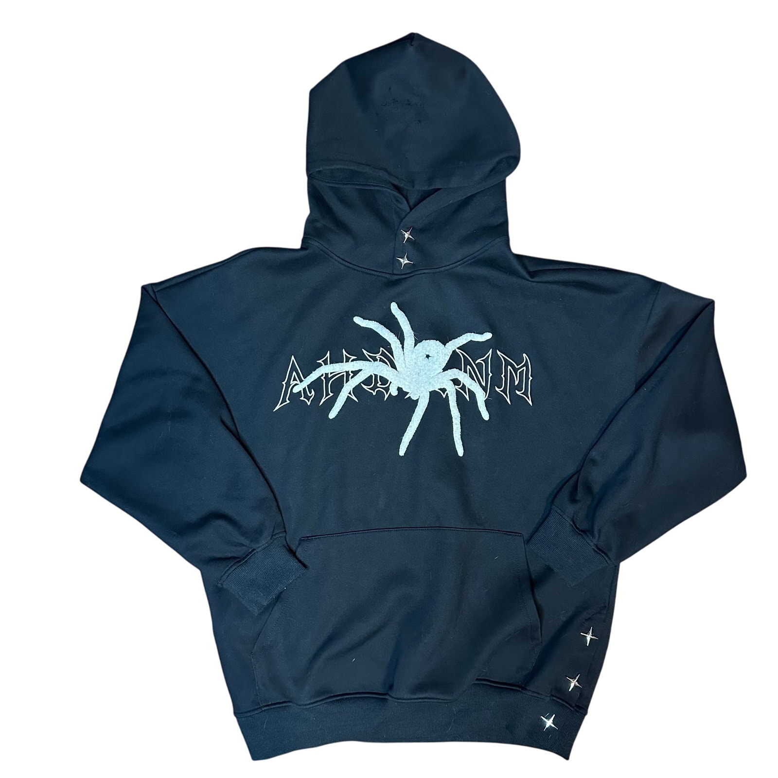 Nevstudio Spider Black Starburst Street Goth Punk Small Cotton Hoodie Sweatshirt