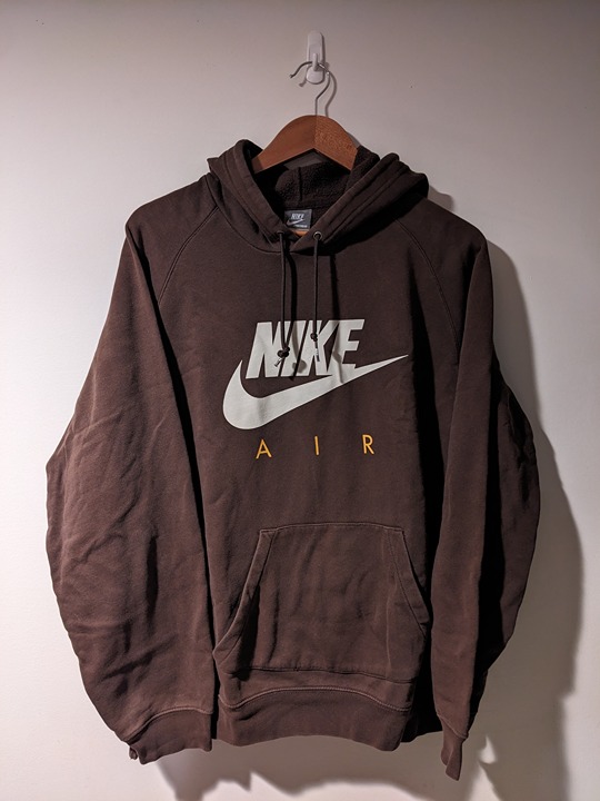 Vintage Y2K Nike Air Big Swoosh Brown Medium Hoodie