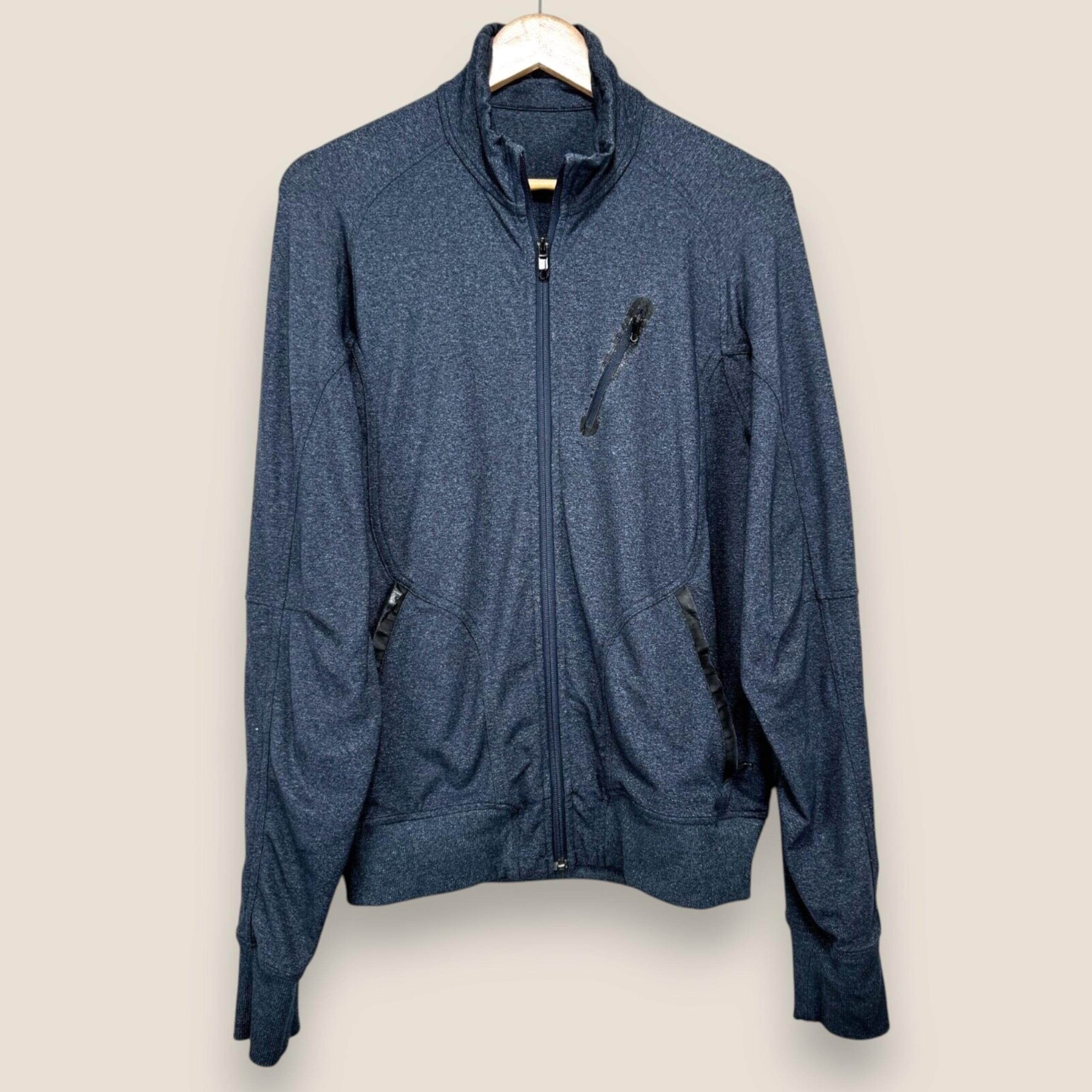 Lululemon Performance Jacket Men Medium Navy Blue Zip Pockets Training Active