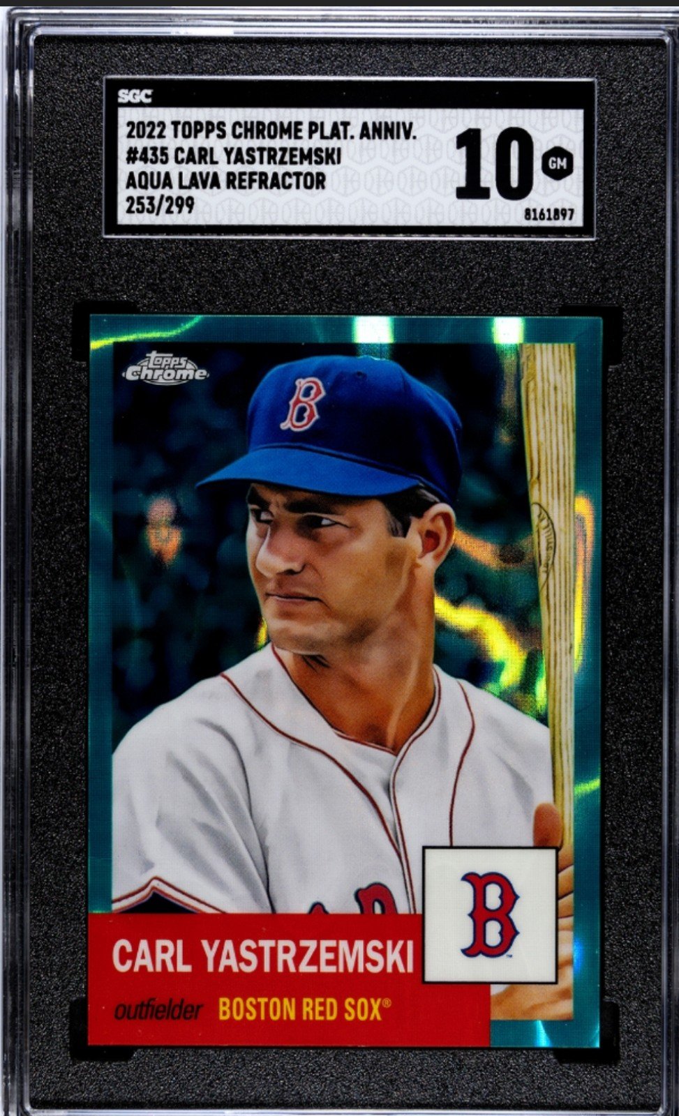 2022 Topps Chrome Platinum Carl Yastremski #435 Aqua SGC 10 /299