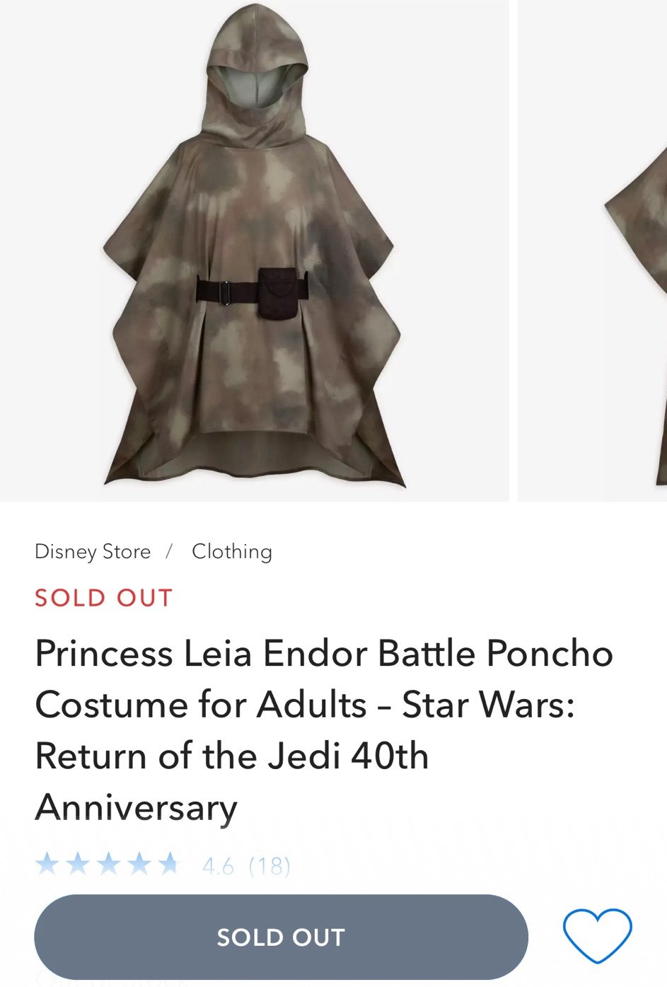 Disney Star Wars Galaxy’s edge Princess Leia battle poncho Endor