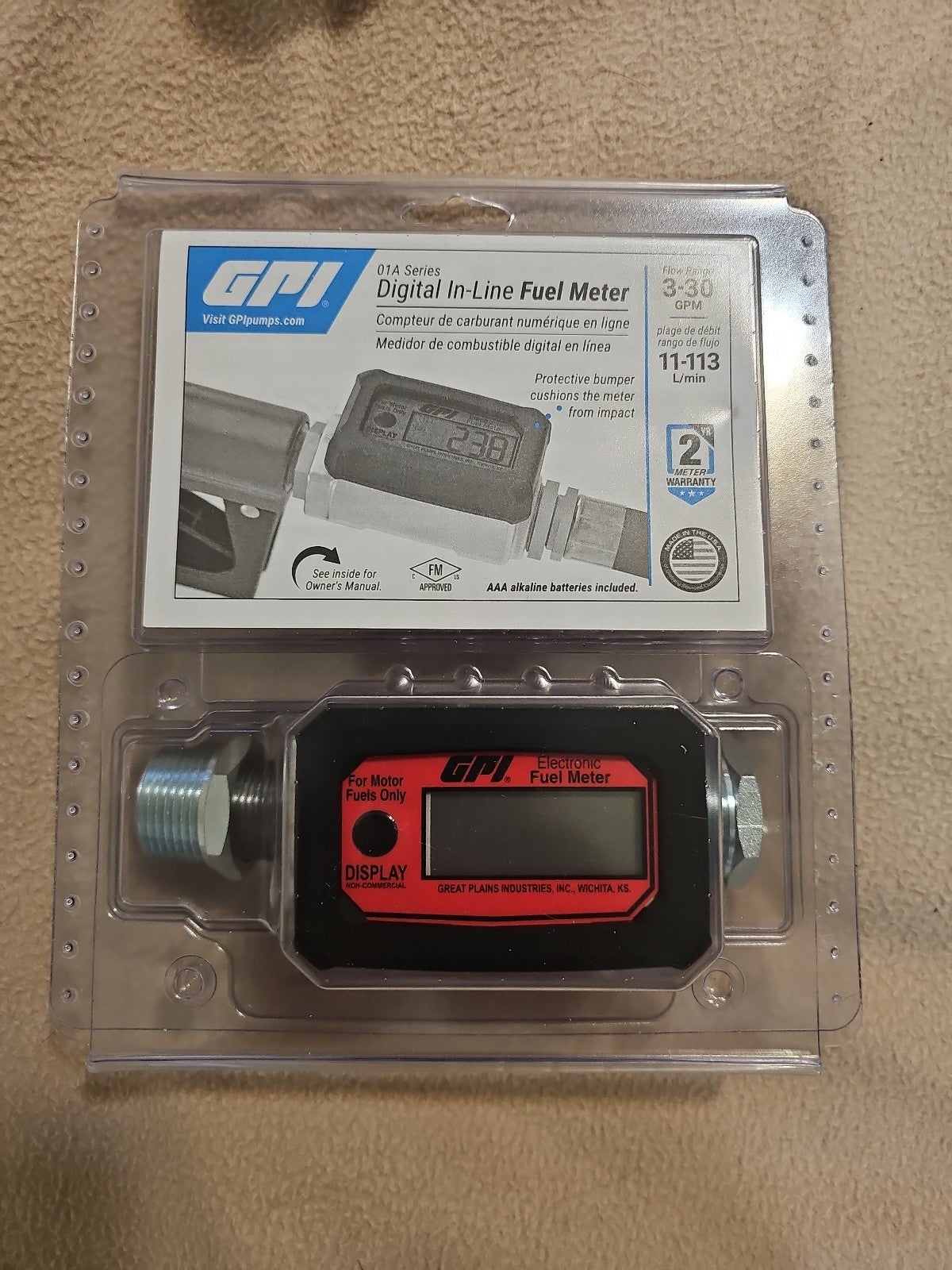 Digital In-Line Fuel Meter