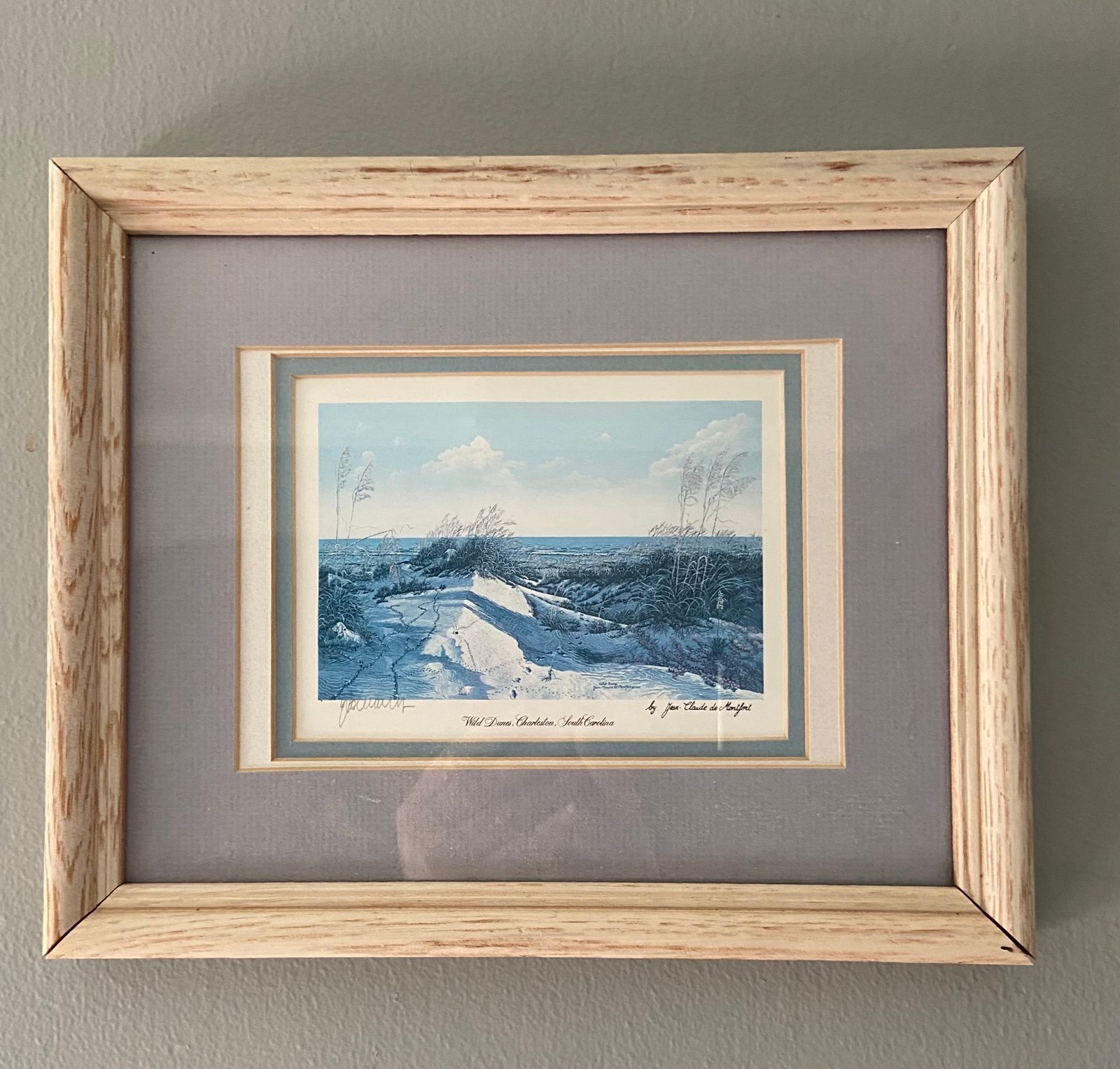 “Wild Dunes” Charleston SC Framed Signed Print Jean Claude de Montfort 1984