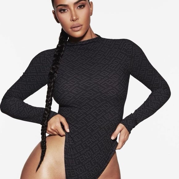 Fendi x Skims Black Bodysuit
