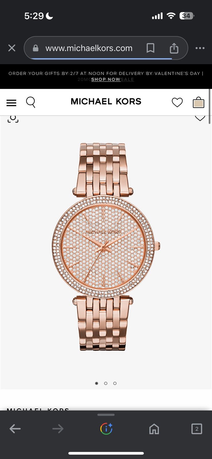 Michael Kors Darci Pavé Rose Gold-Tone Watch