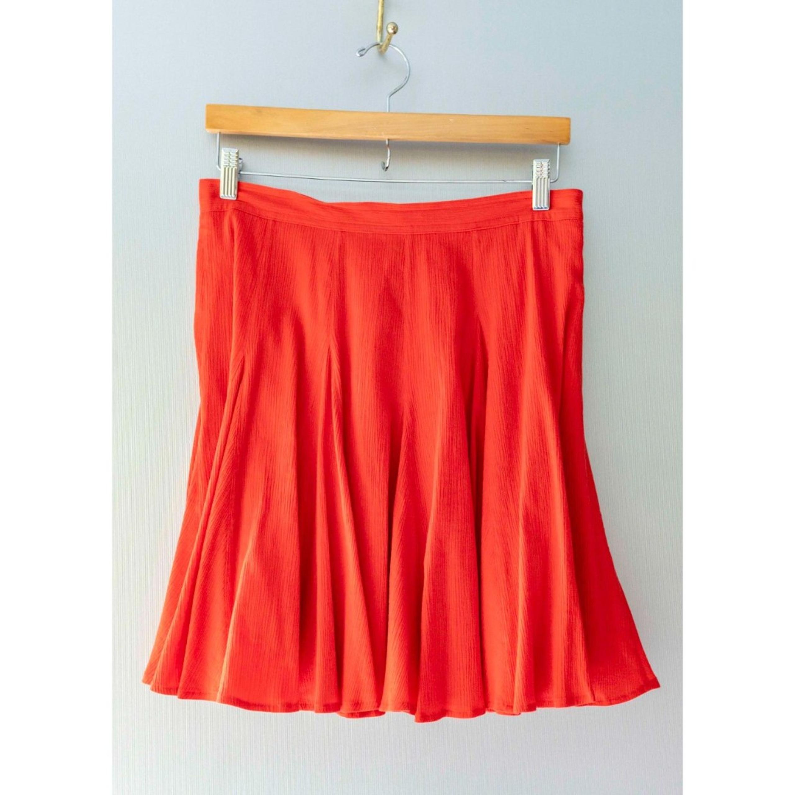 Club Monaco Cotton A line Flirty Poppy Red Orange Fun A-Line Skirt 6