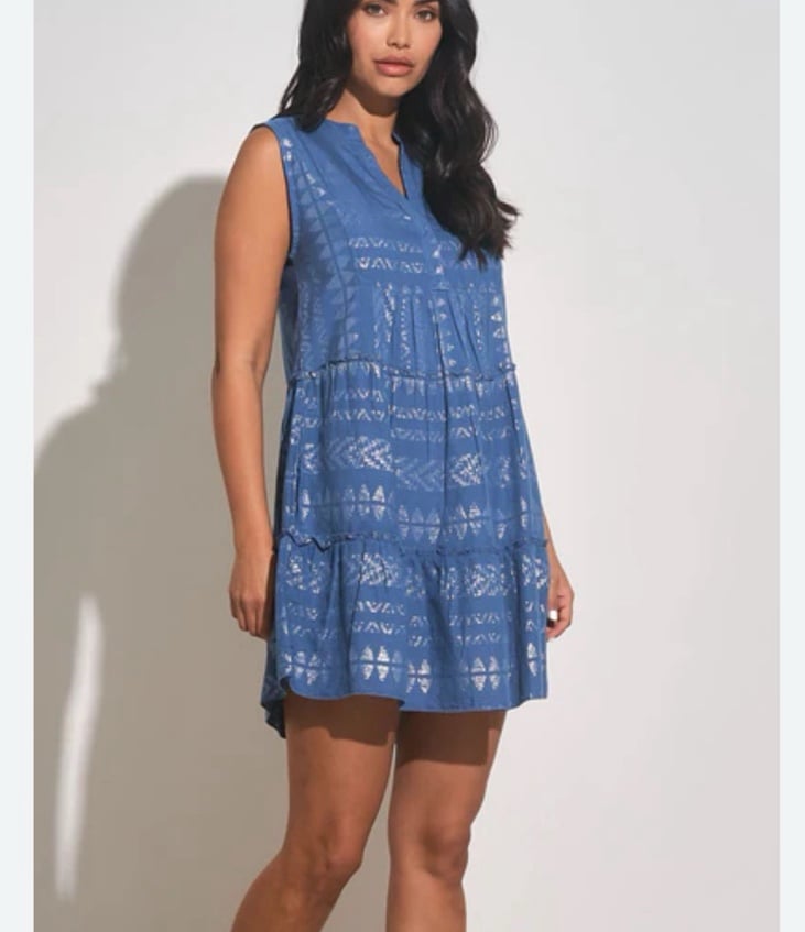 Elan Blue & Silver Minidress S