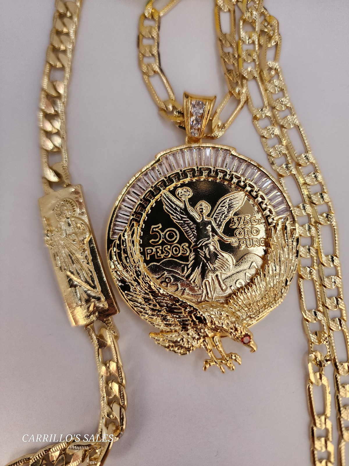 Eagle Centenario set bracelet Saint jude gold plated