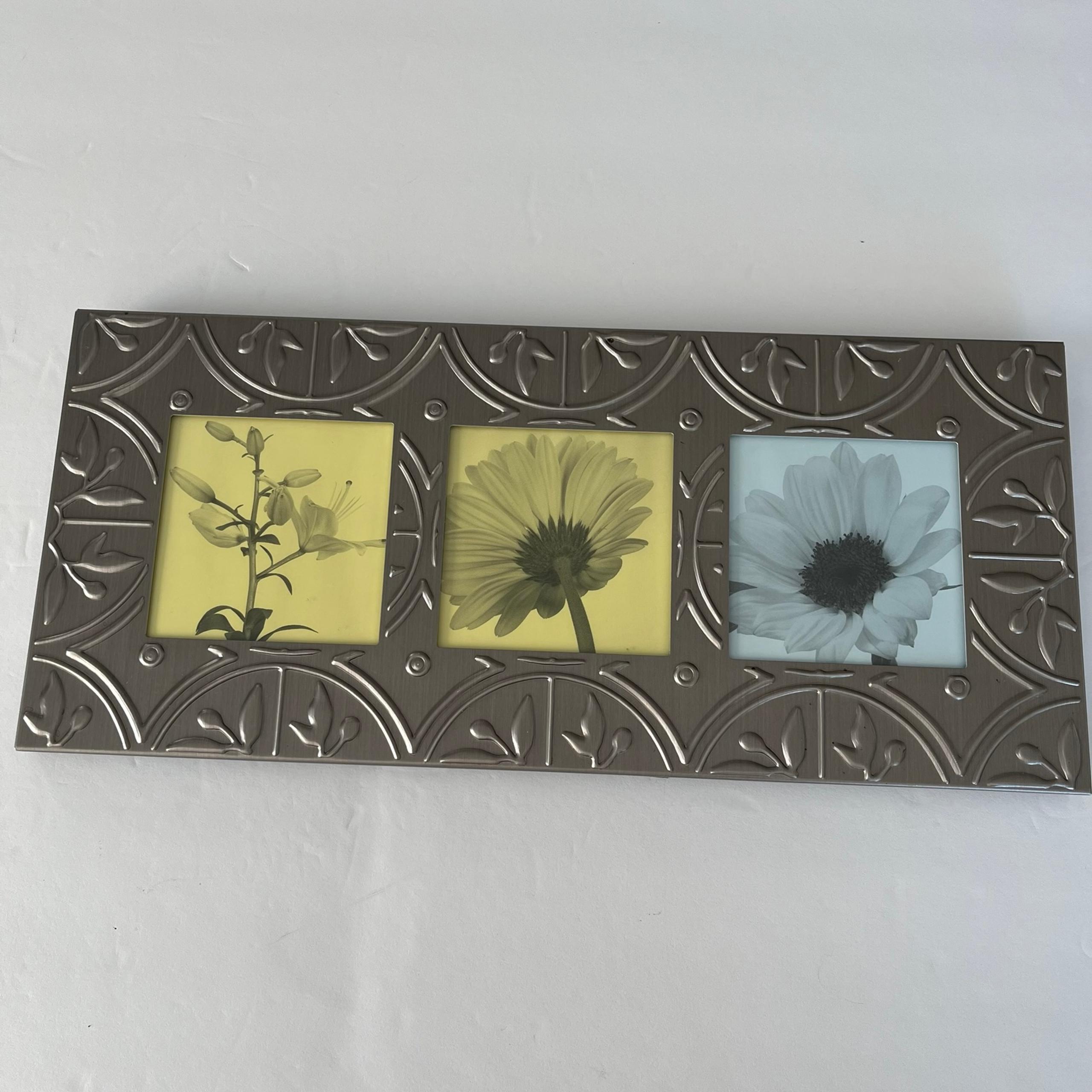 Umbra Loft Alan Wisniewski design 3-photo matte silver picture frame.
