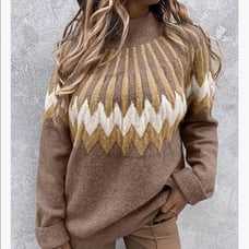 NEW Patterned Warm Pullover Knit Sweater
