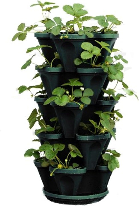 5-Tier Stackable Planter For Strawberry, Herb, Flower Green