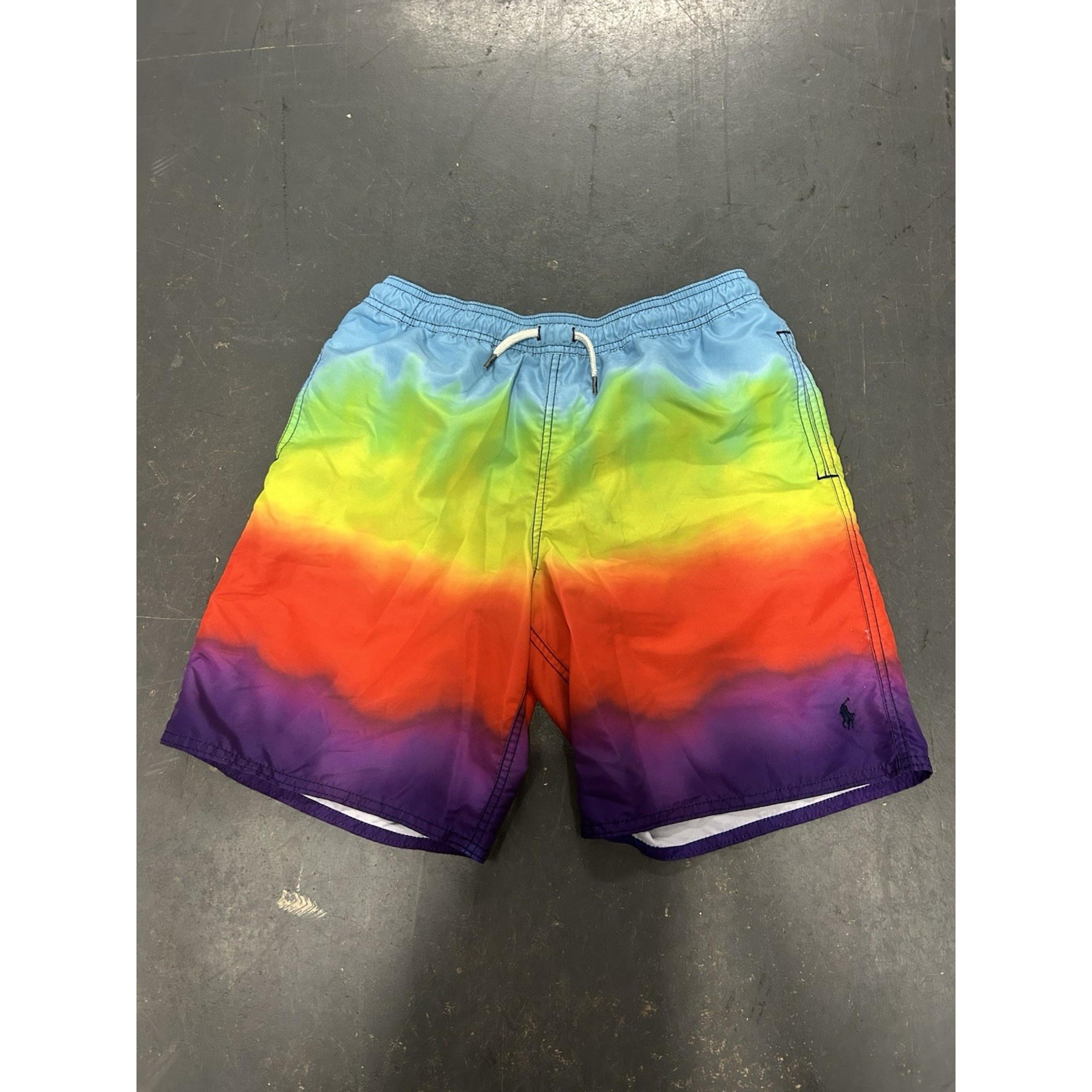 Polo Ralph Lauren Boys Lined Swim Trunks Multi Color Tye Dye Size Large Swimwear