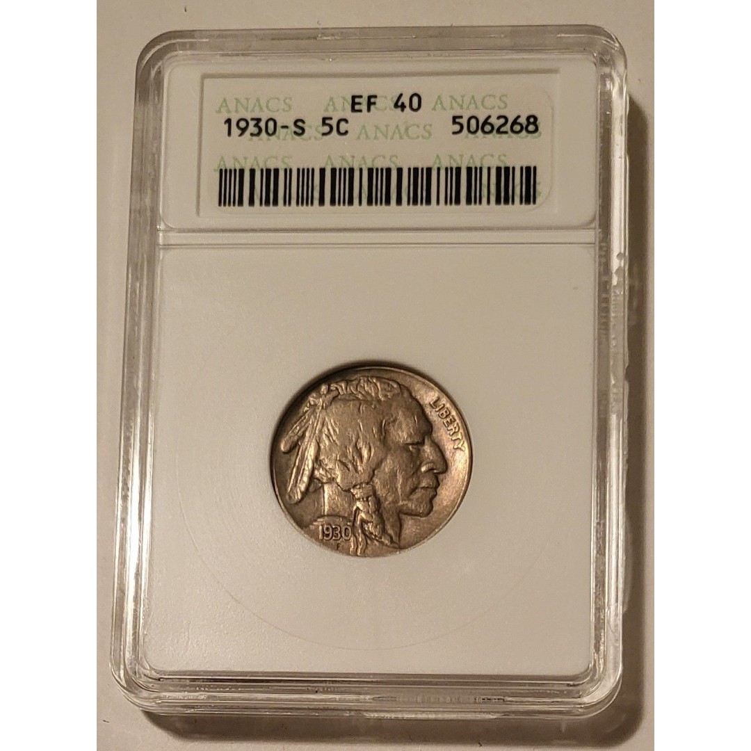 1930 S Buffalo Nickel XF40 ANACS
