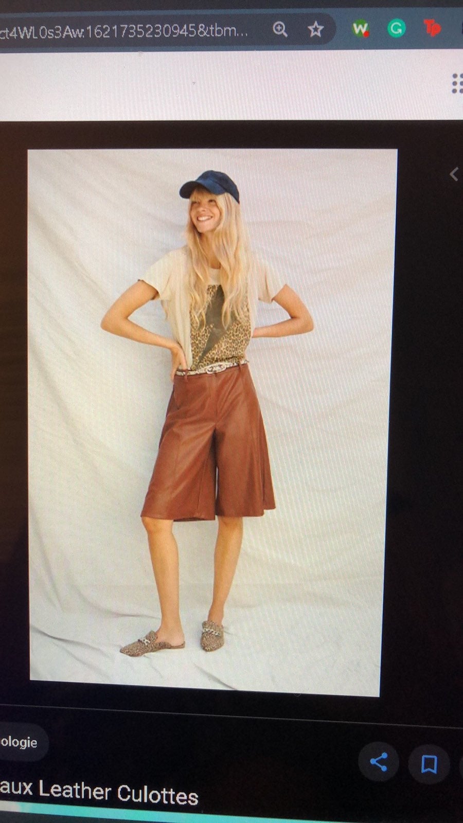 Anthropologie Faux Leather Culottes Sz L