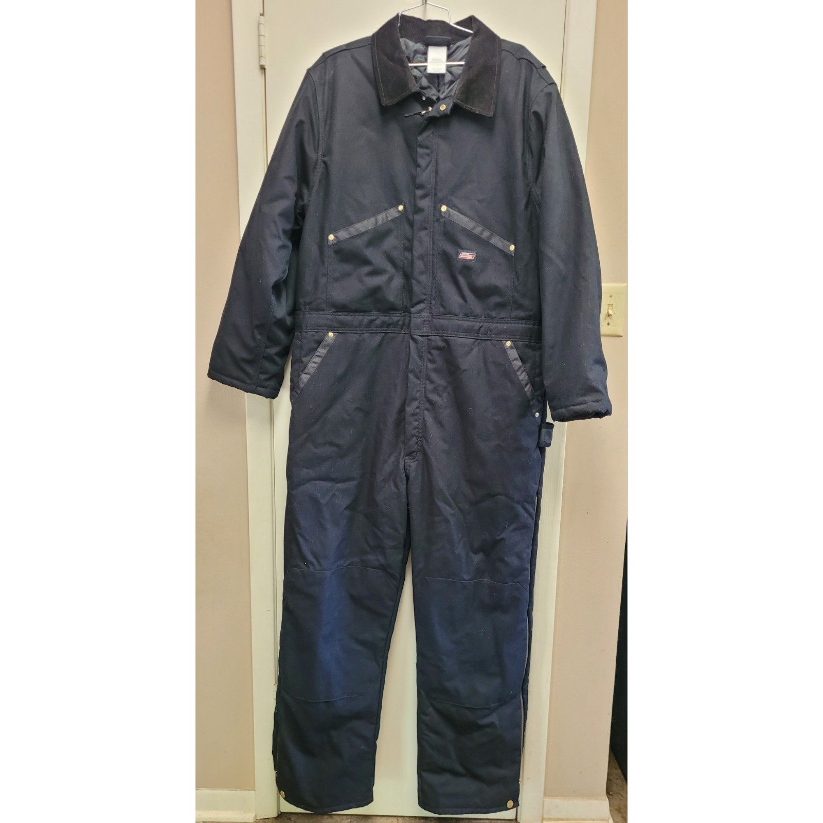 Dickies Insulated Duck Coverall Men's XL Black Long Sleeve Pockets Workwear