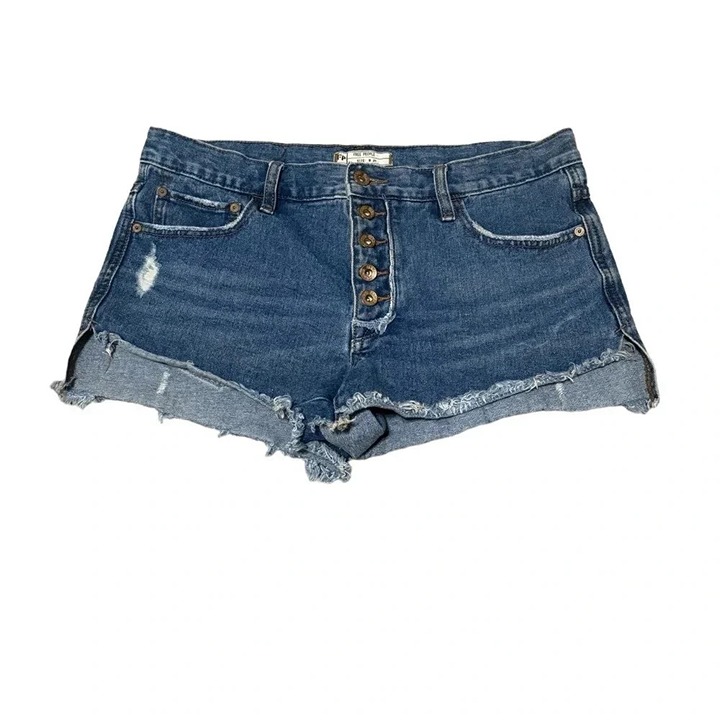 Free People Loving Good Vibrations Shorts Raw Hem Size 28