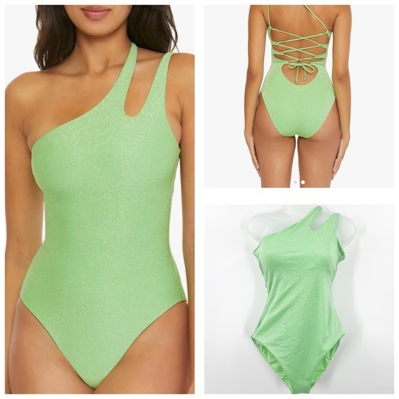 BECCA Swim NWT Glimmer One Shoulder One Piece Swimsuit