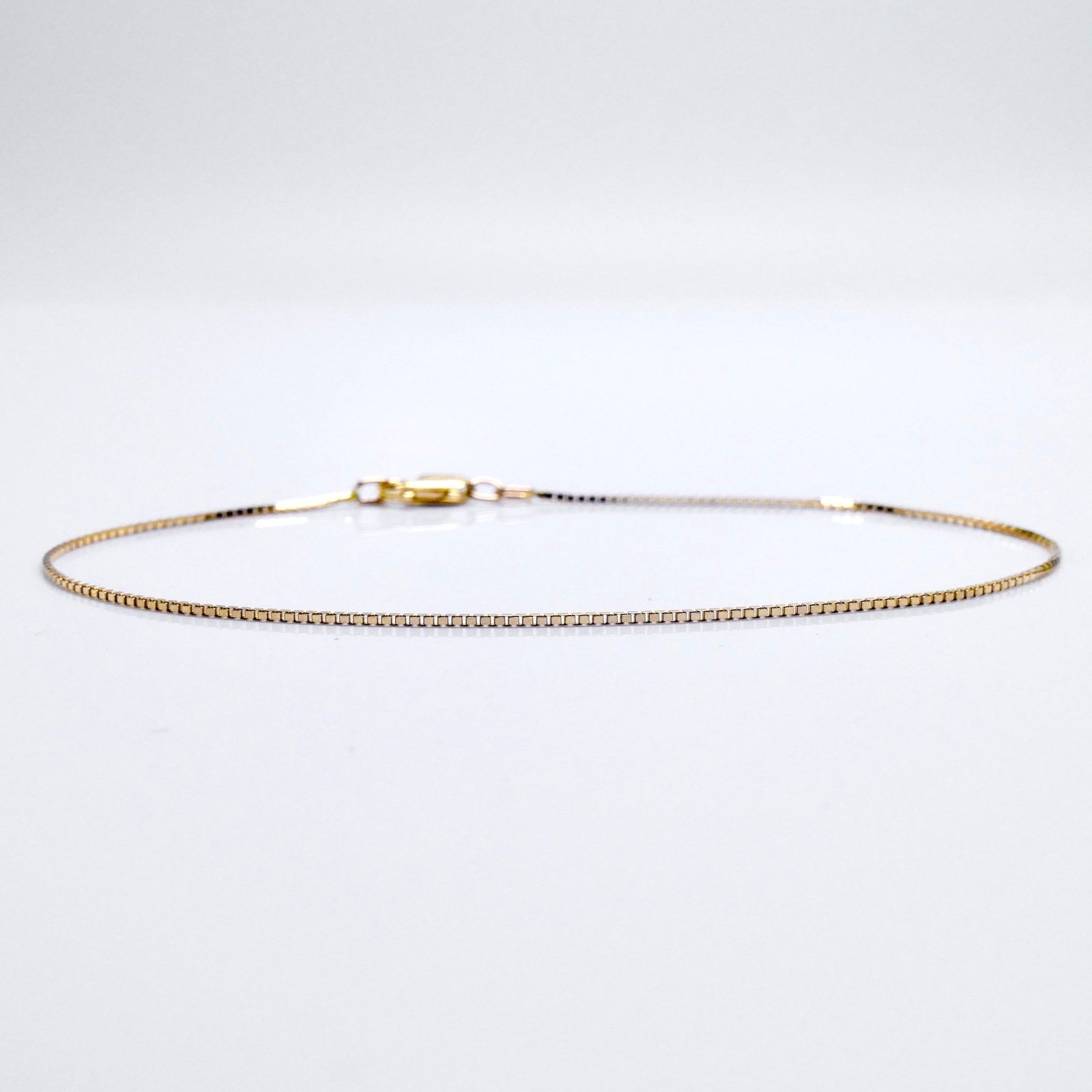 10K Yellow Gold 7 Box Link Bracelet Lobster Clasp .79g - New