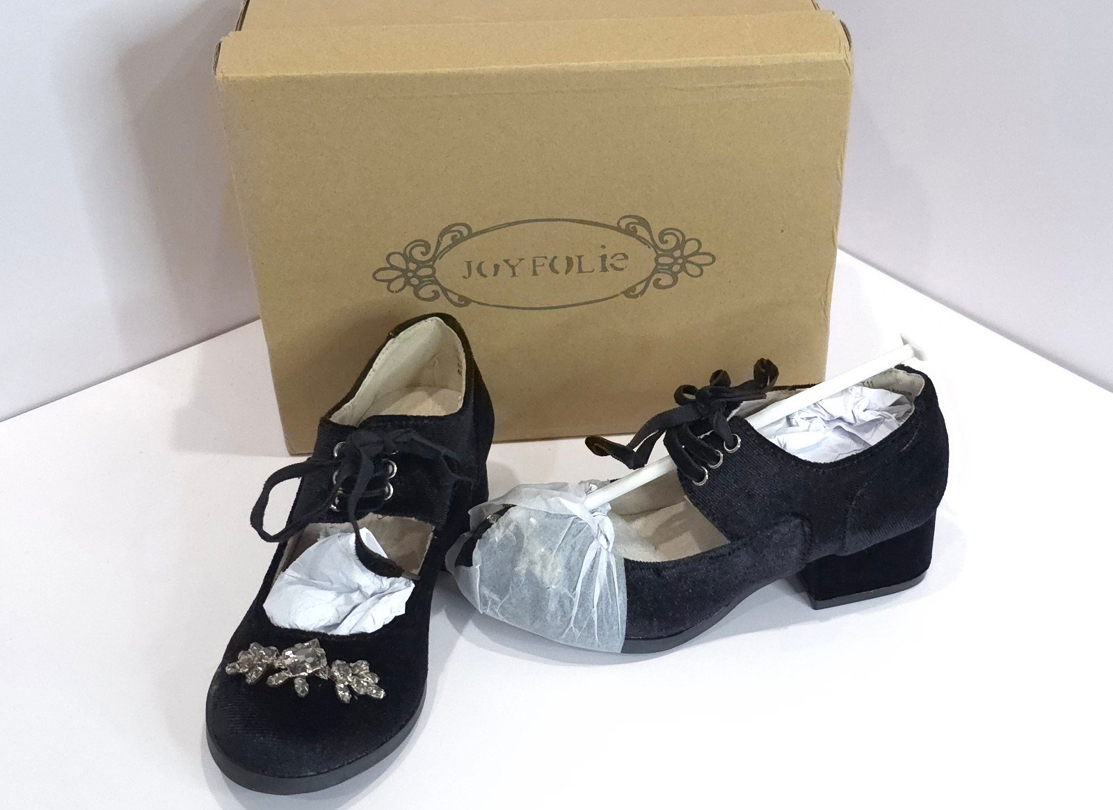 Joyfolie Tribeca Black Bootie with Rhinestones, Toddler size 11, NEW IN BOX.