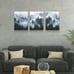 Bedroom Wall Decor 3 Panel Fog Forest Trees Landscape Painting-ERU45D