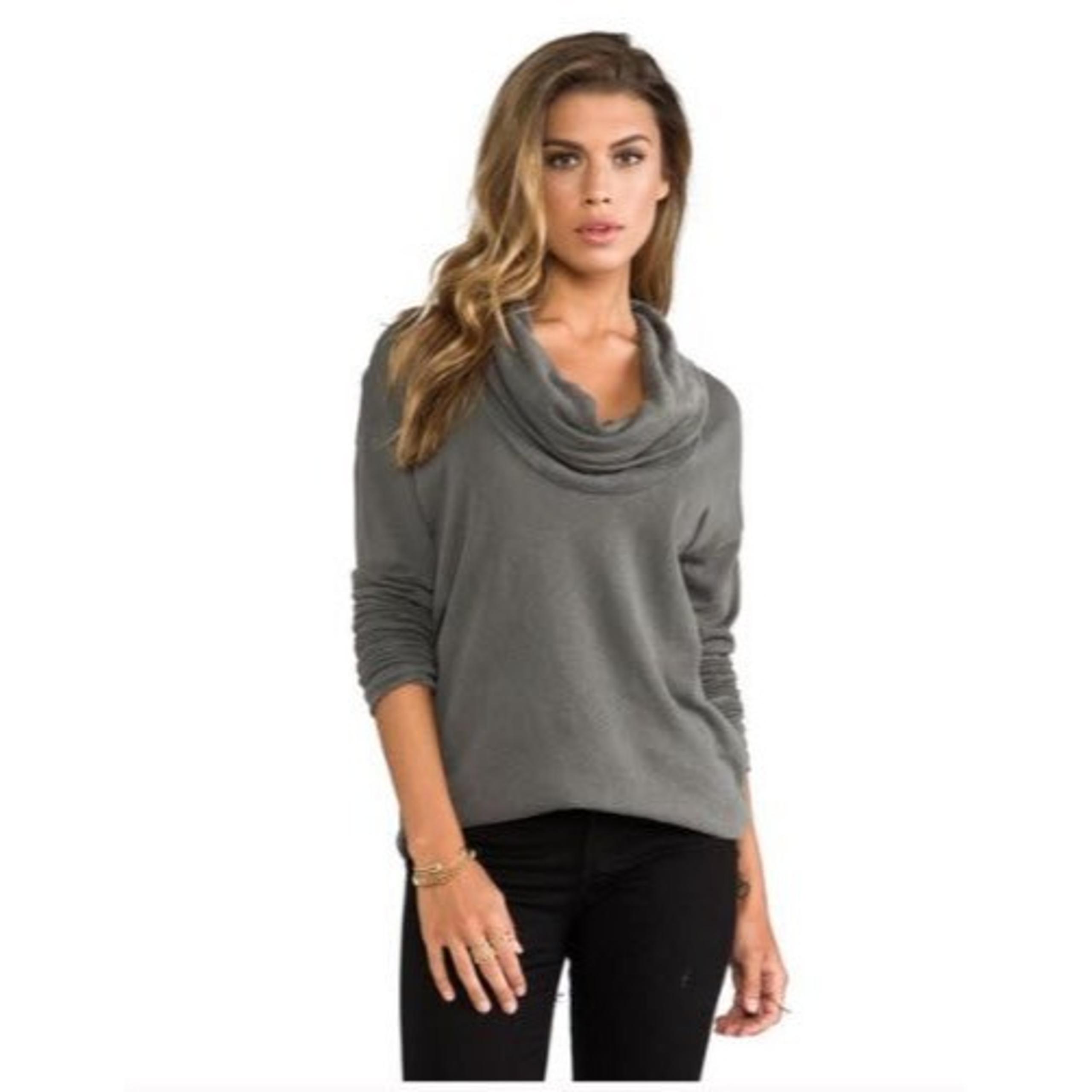 James Perse Gray cowl neck sweater size L