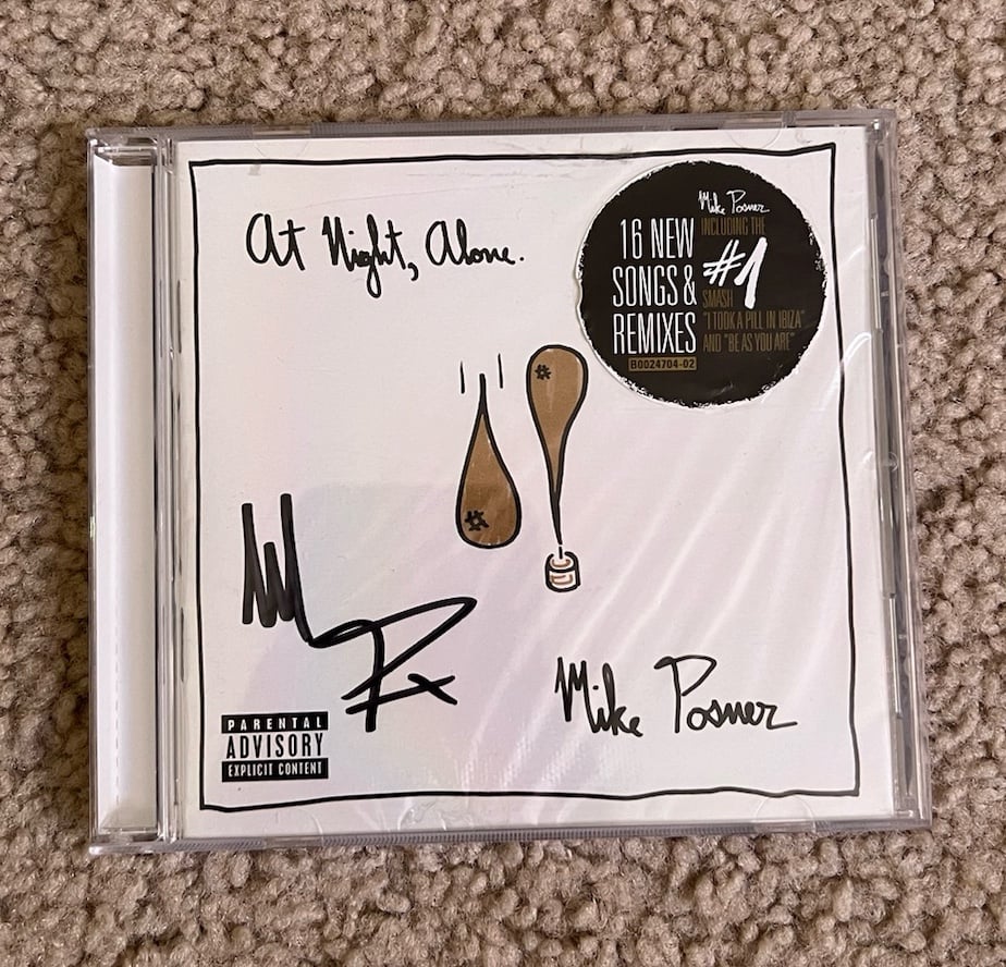 Mike Posner At Night, Alone. Signed CD