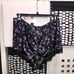 Victoria's Secret Purple Black Velvet Lace-Back Cami Set / Large NWT