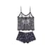 Victoria's Secret Purple Black Velvet Lace-Back Cami Set / Large NWT