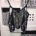 Victoria's Secret Purple Black Velvet Lace-Back Cami Set / Large NWT