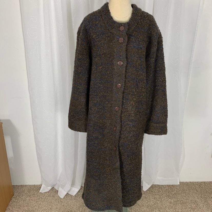 Vtg Clements West sweater Coat L