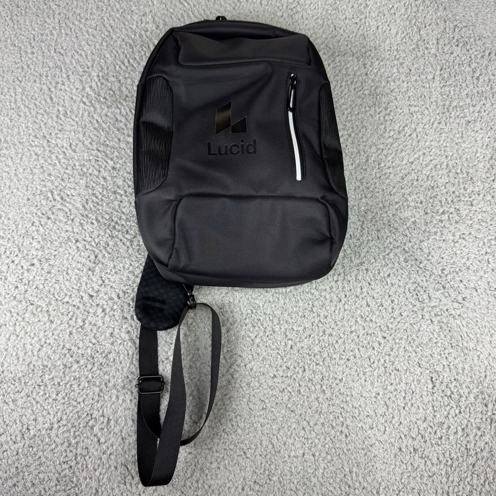 Lucid Motors Black Backpack 1 Strap Tech With USB Ports Acehigh