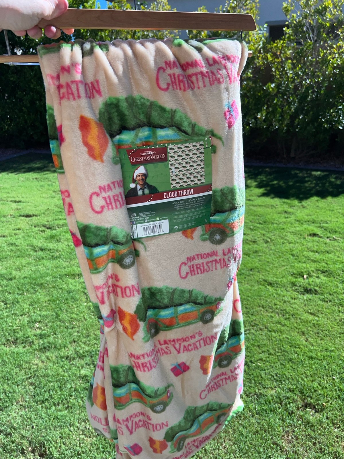 National lampoon christmas vacation throw blanket Clark Griswold NWT