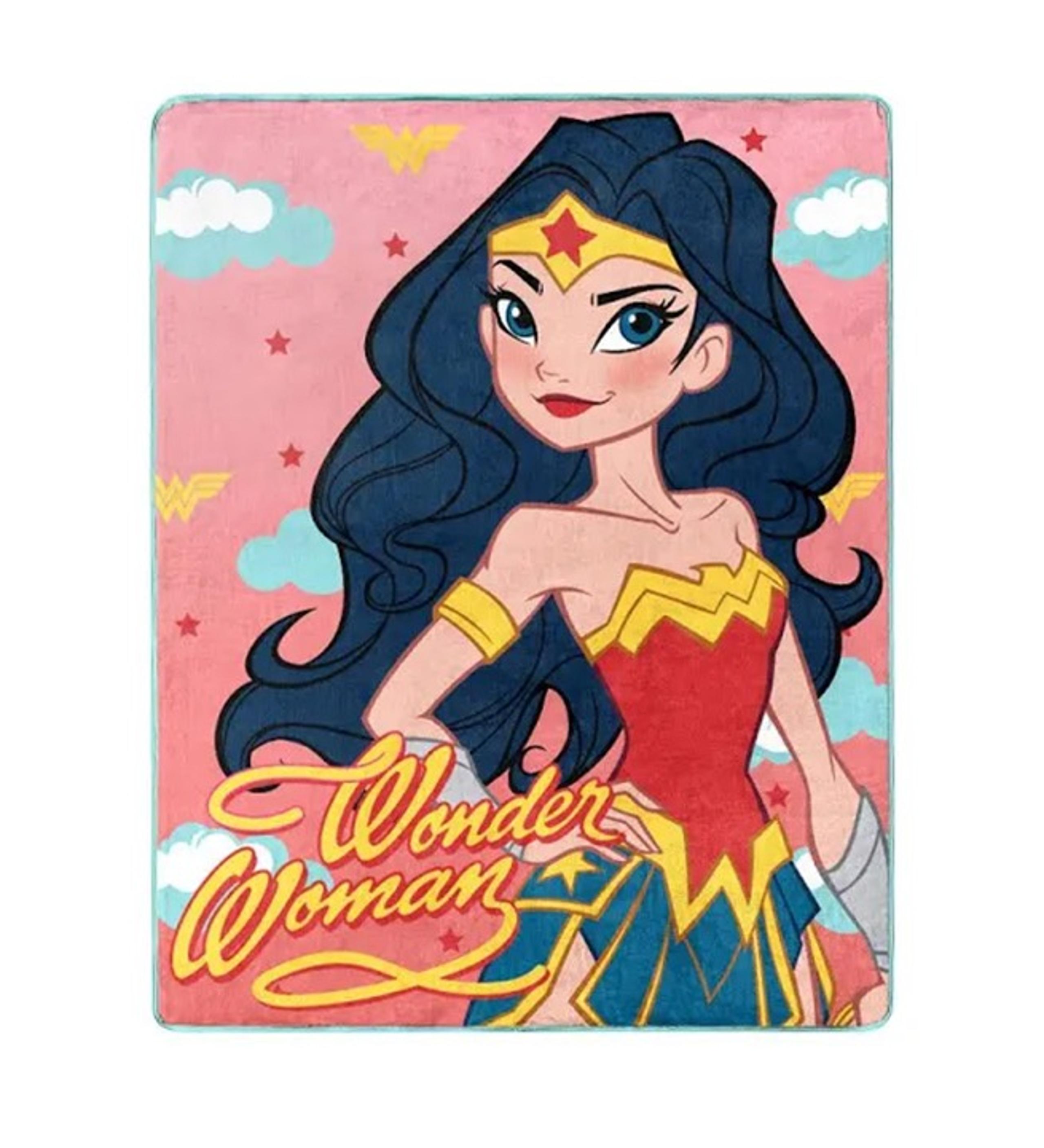 DC superhero Wonder Woman, Truth Love Strength Silk Touch Throw Blanket, 40"x50"