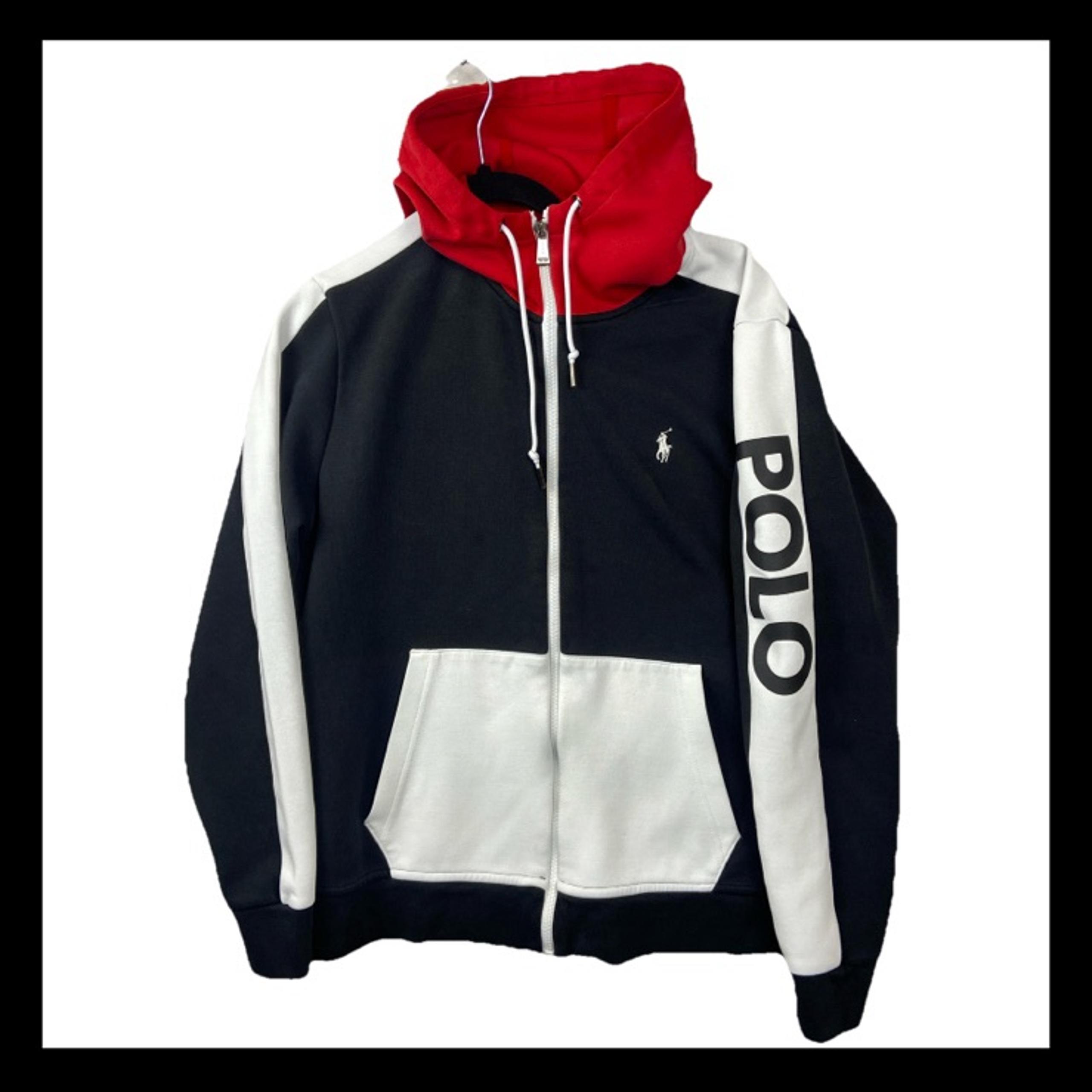 Polo Ralph Lauren Hoodie Women’s Medium Performance Full Zip Black Preppy Sport