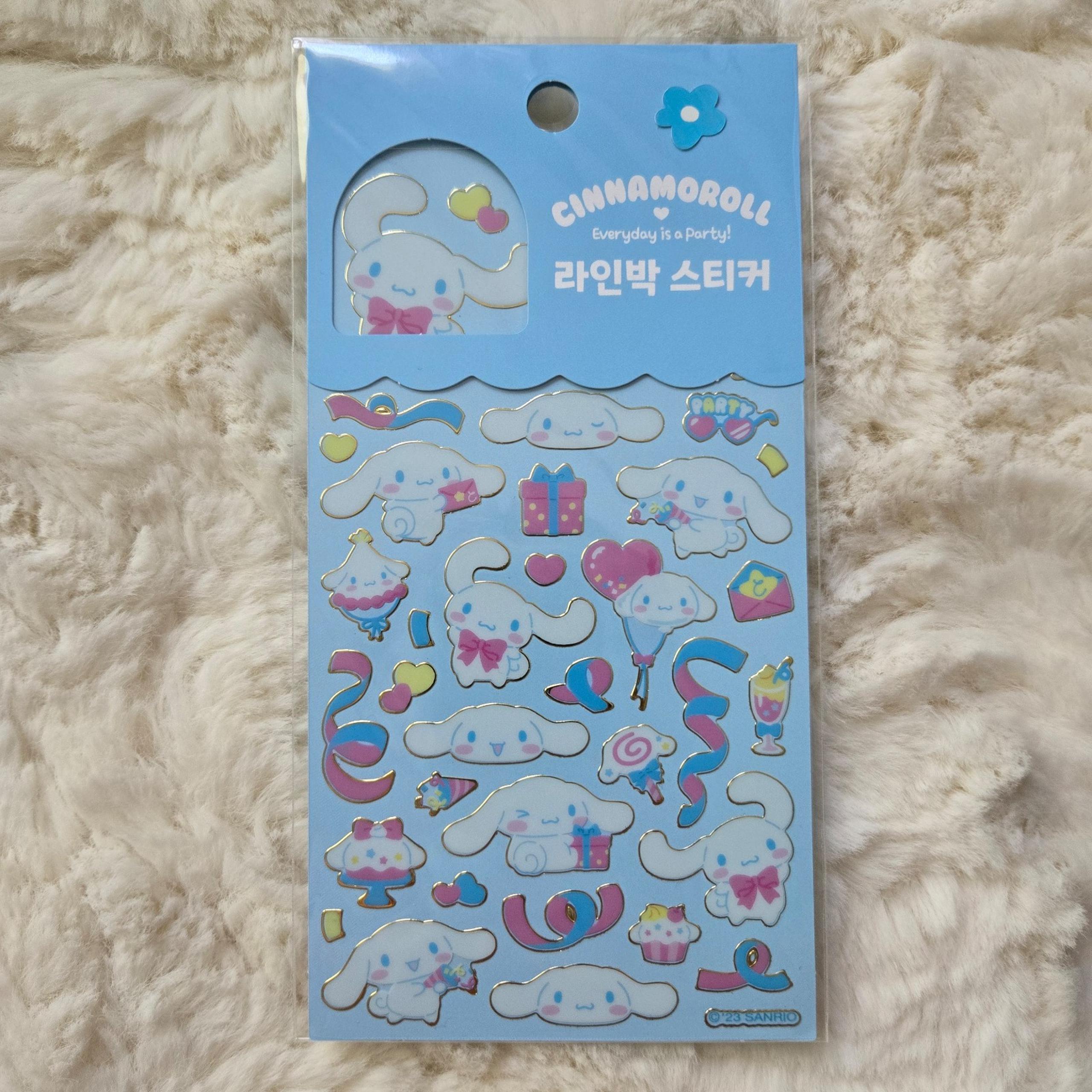 sanrio cinnamoroll gold foil outline party 3d sticker sheet