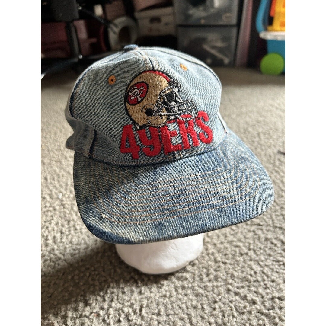 Vintage 90s Denim SnapBack San Francisco 49ers NFL Football Hat Cap