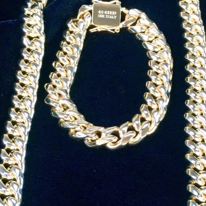 CUBAN LINK 18K GOLD NEW CHAIN ITALY