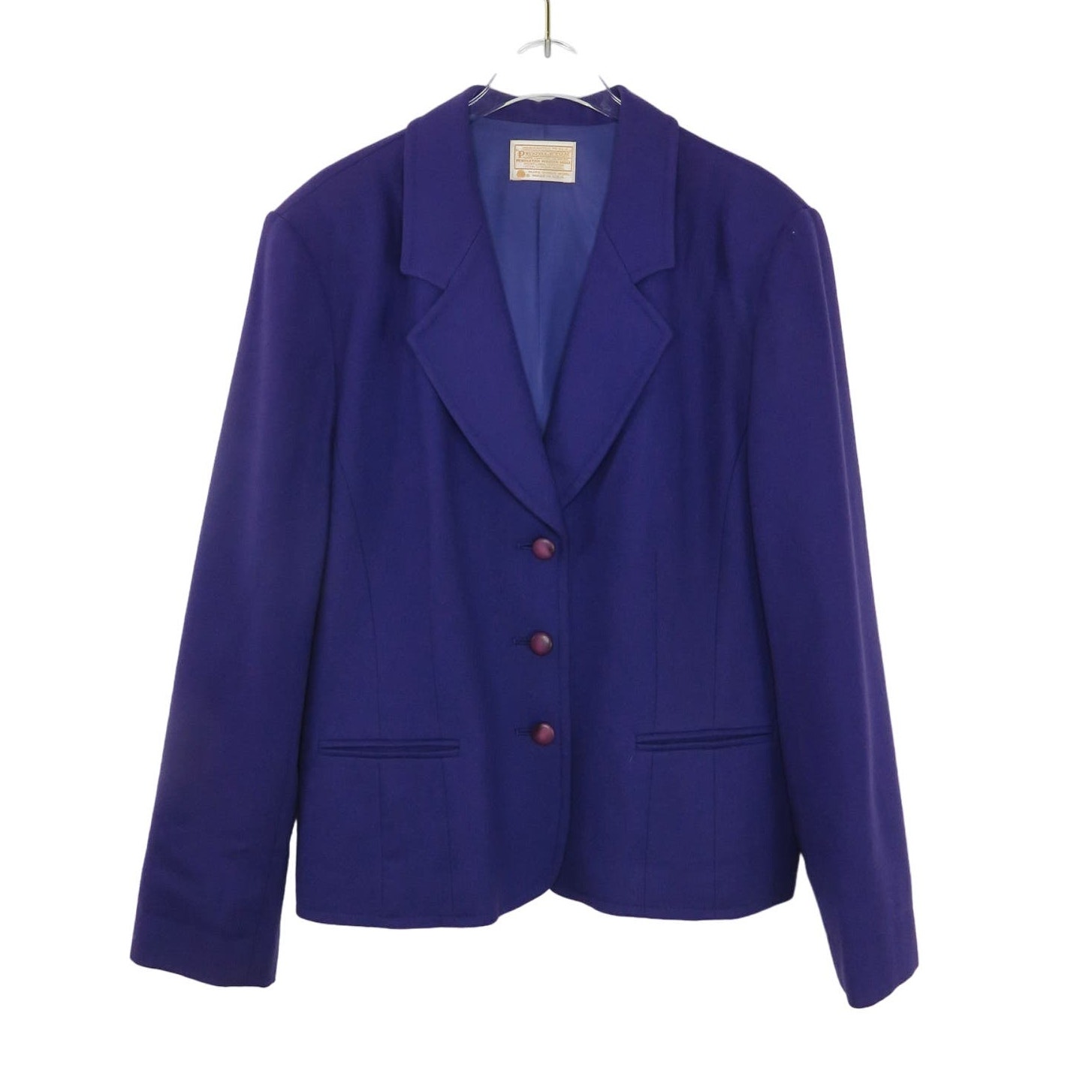 Vintage Pendleton Purple Blazer Jacket Wool Large Retro