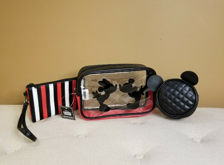 Mickey Minnie Mouse Cosmetic Bag Set NEW