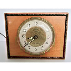 MCM Seth Thomas VTG Electric Wood Alarm Gold Tone scroll design