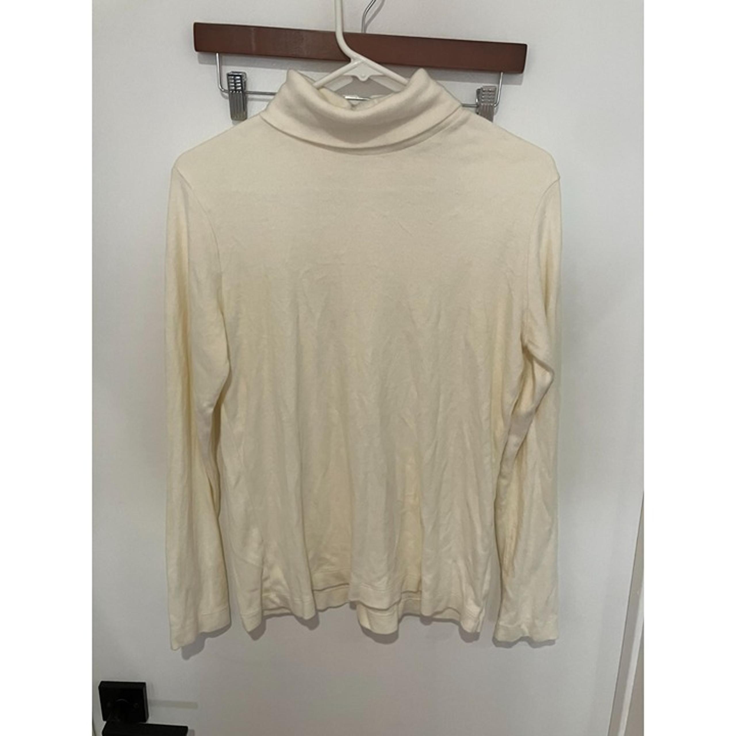 Uniqlo Women's Turtleneck Top, Cream, Large